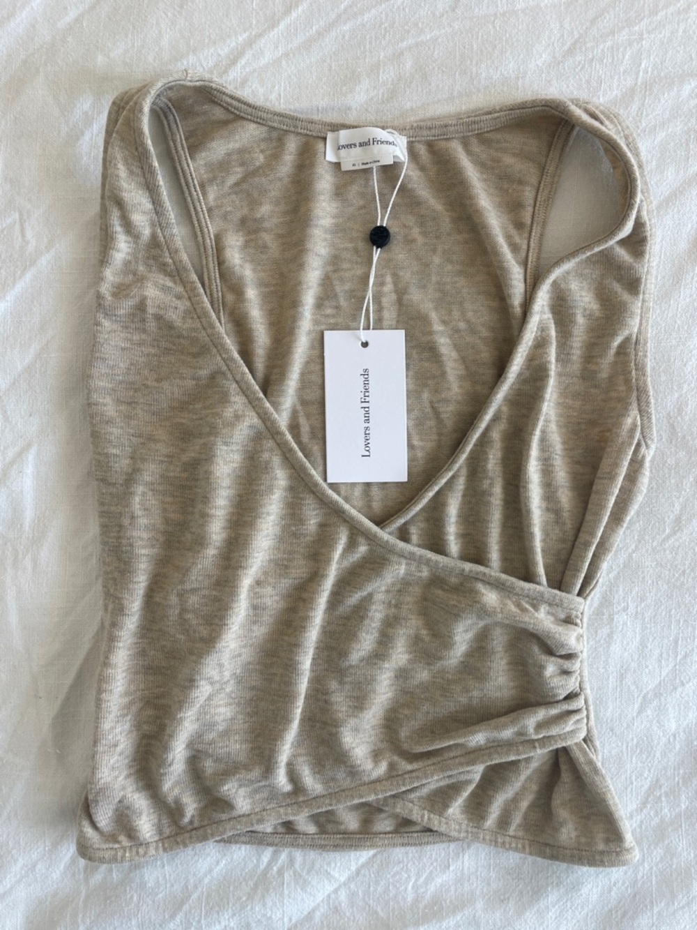 REVOLVE Lover & Friends Beige Wrap-Style Tank